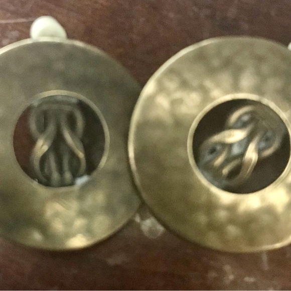 SFBaer signed vintage, one of a kind round unique earrings. Approximately 1 1/2” - Picture 2 of 7